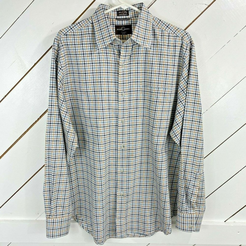 Black Brown Mens Multicolour Check Long Sleeve Col